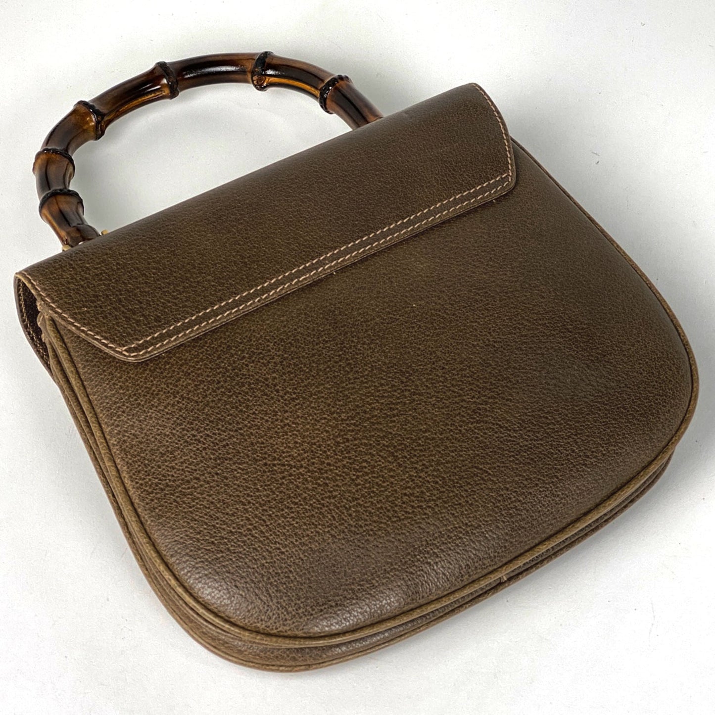 Gucci Brown Bamboo Leather Handbag Shoulder Bag