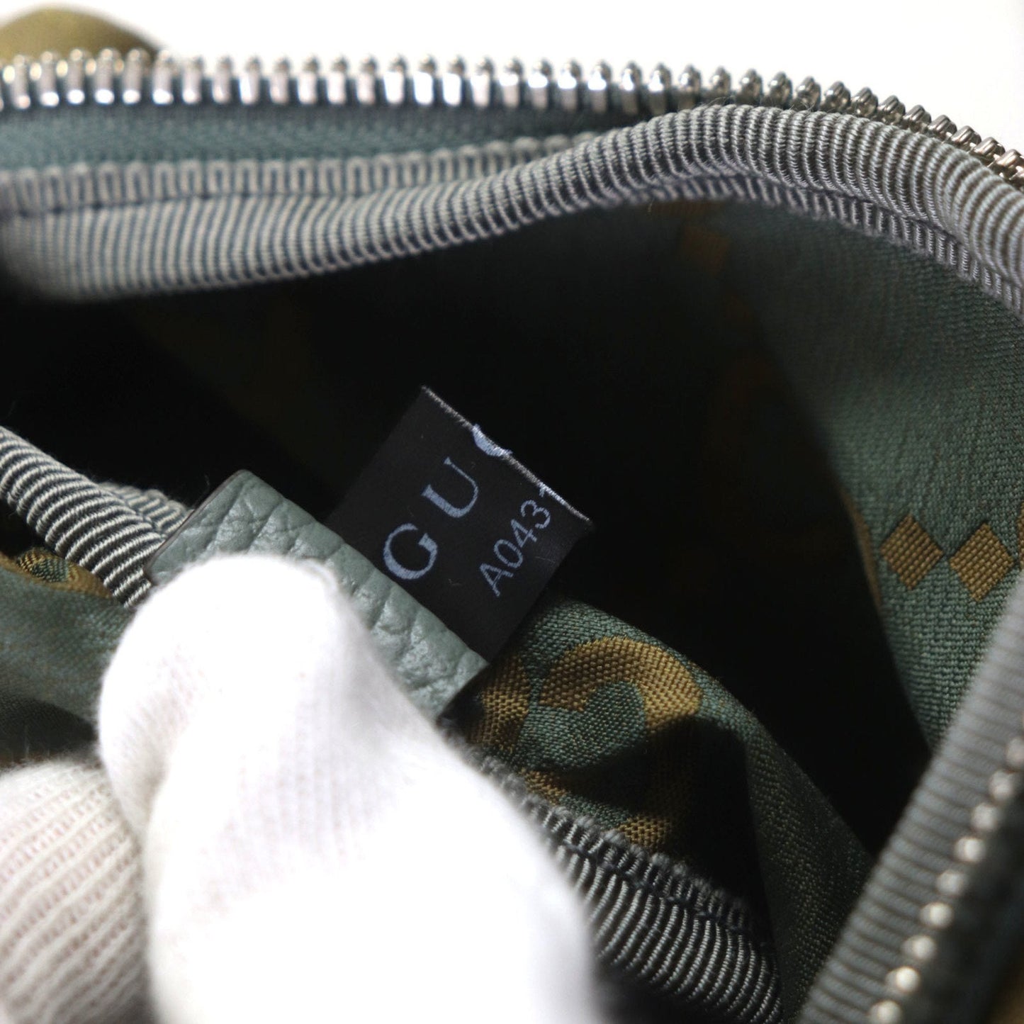 Gucci Khaki Nylon Leather Fanny Pack