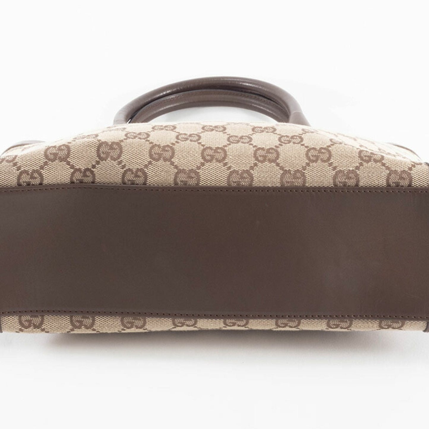Gucci Gg Canvas Beige Brown Gg Canvas Leather Tote Bag
