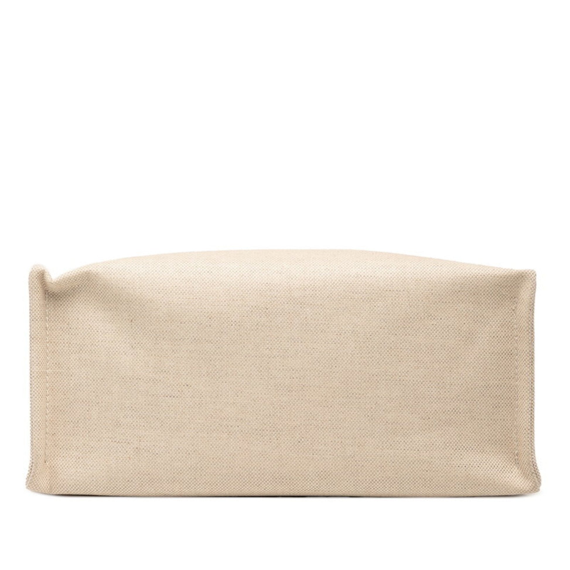 Gucci Beige Green Canvas Leather Shoulder Bag