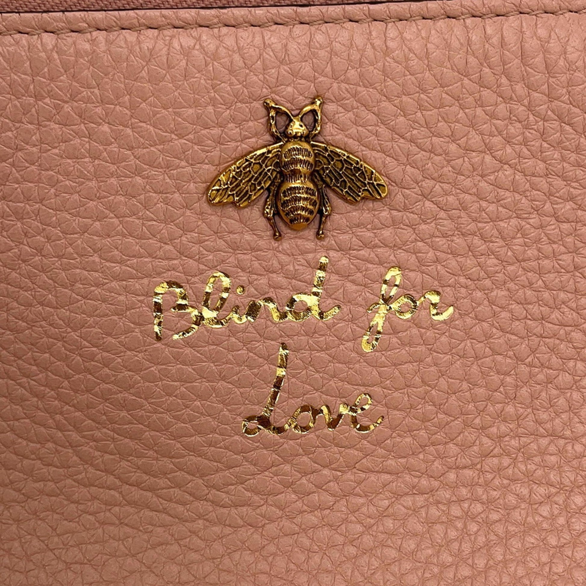 Gucci Brown Pink Leather Clutch Bag