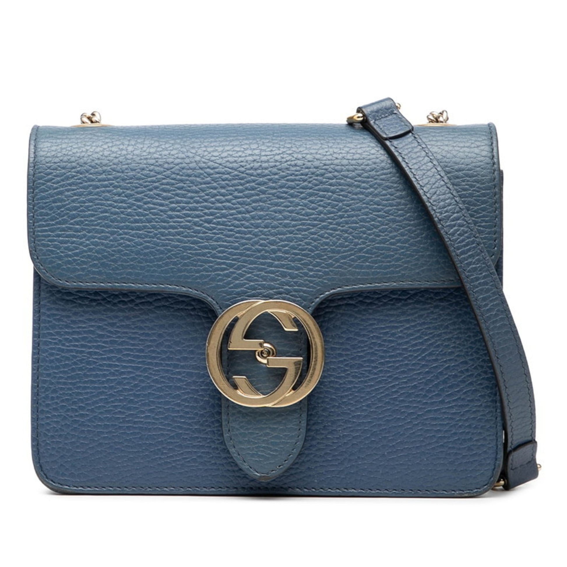 Gucci Blue Leather Shoulder Bag
