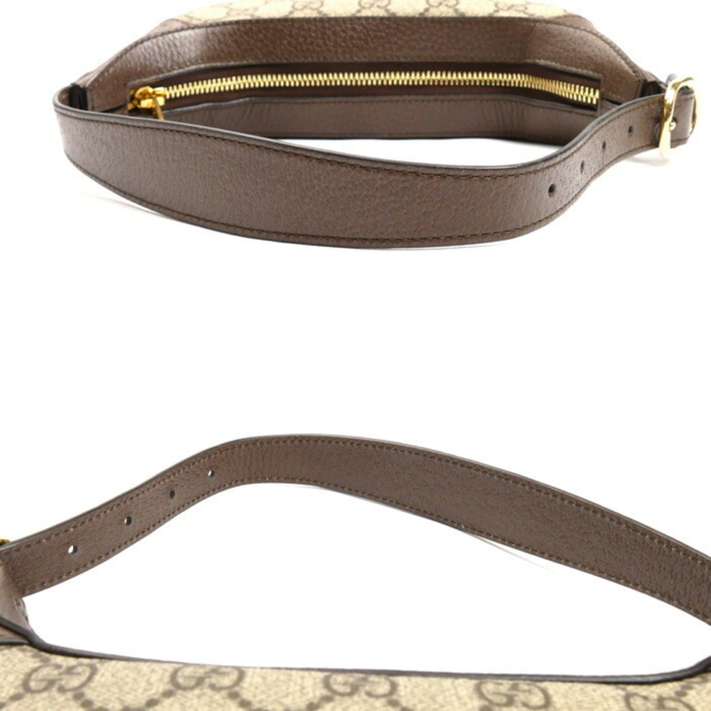 Gucci Beige Gg Supreme Canvas Leather Shoulder Bag