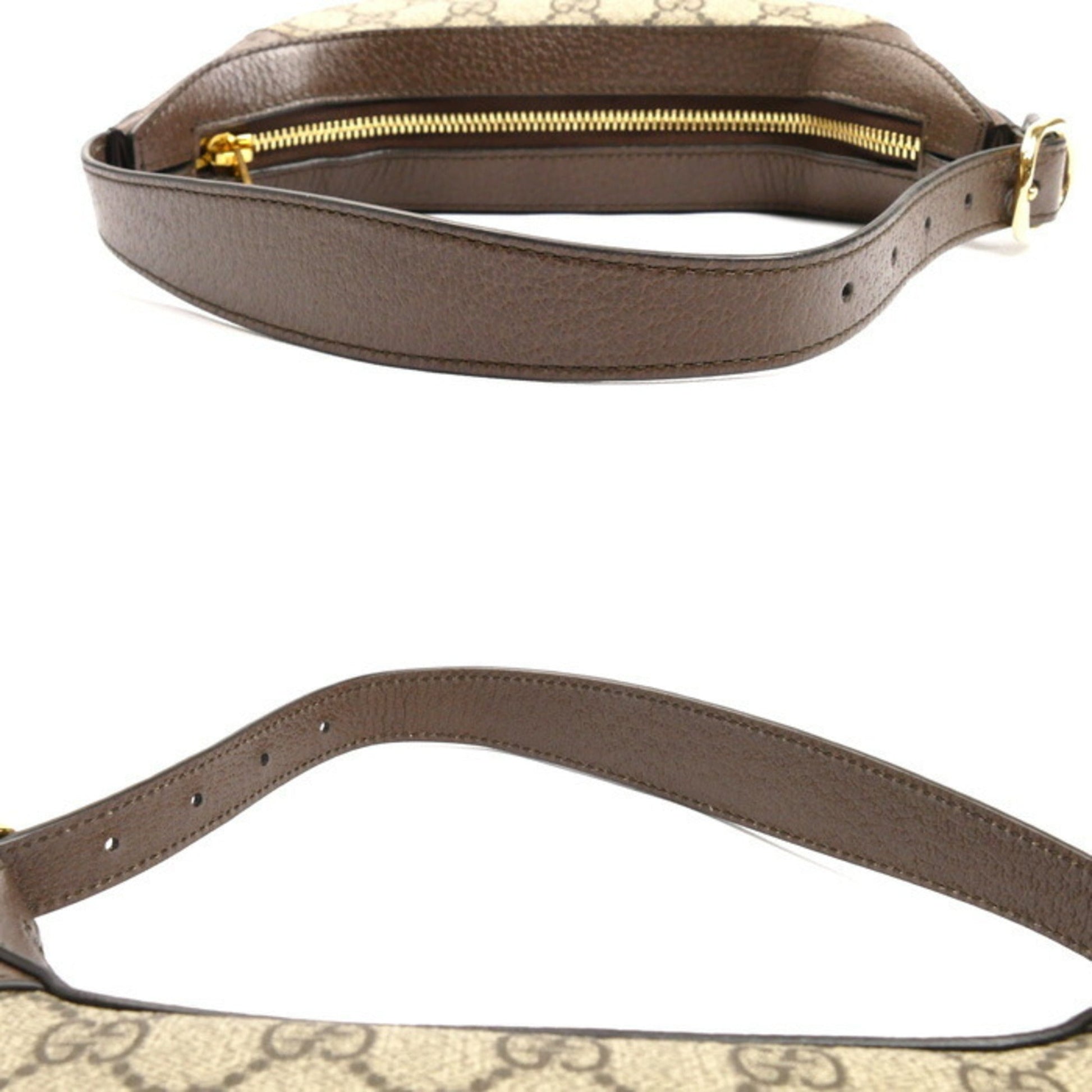 Gucci Beige Gg Supreme Canvas Leather Shoulder Bag