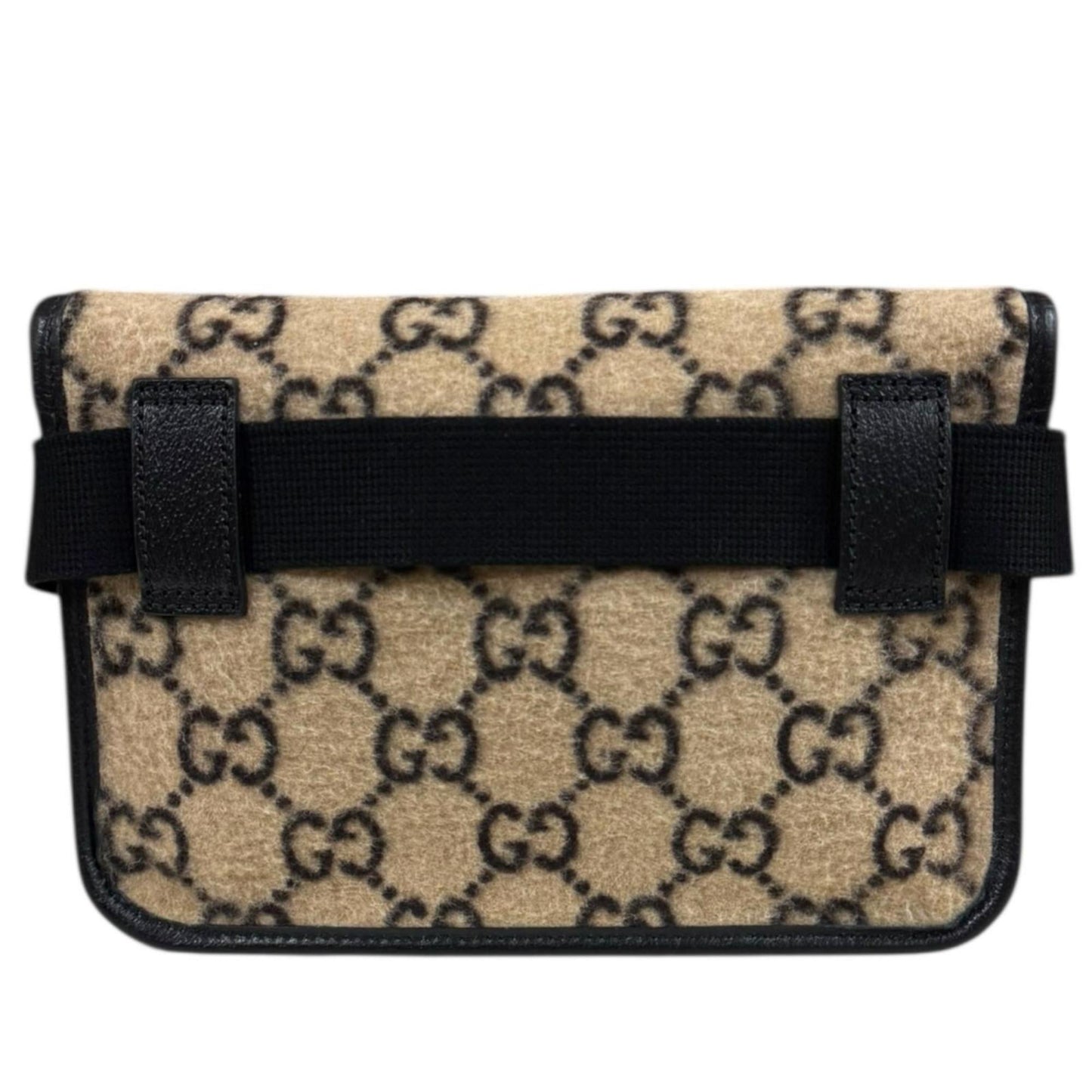 Gucci Beige Black Wool Leather Sling Bag