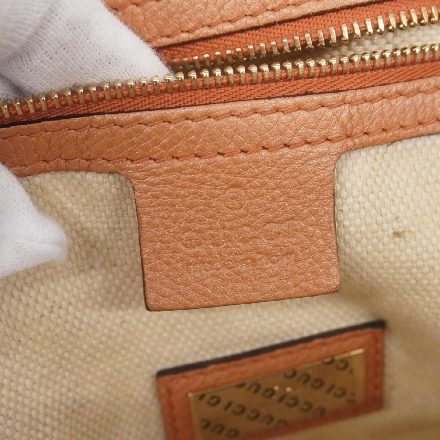 Gucci Orange Leather Tote Bag