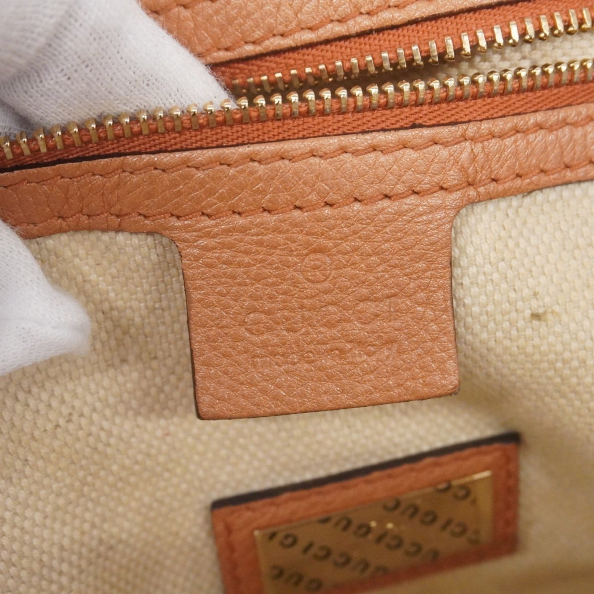 Gucci Orange Leather Tote Bag