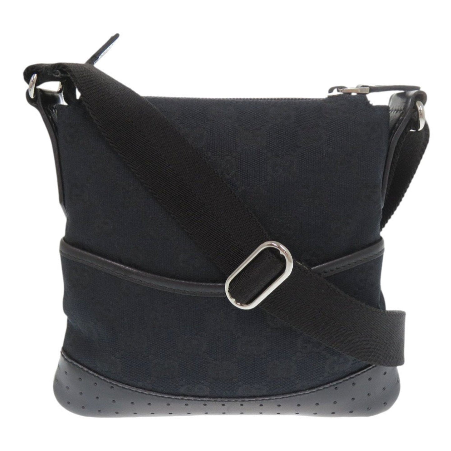 Gucci Gg Canvas Black Gg Canvas Leather Shoulder Bag