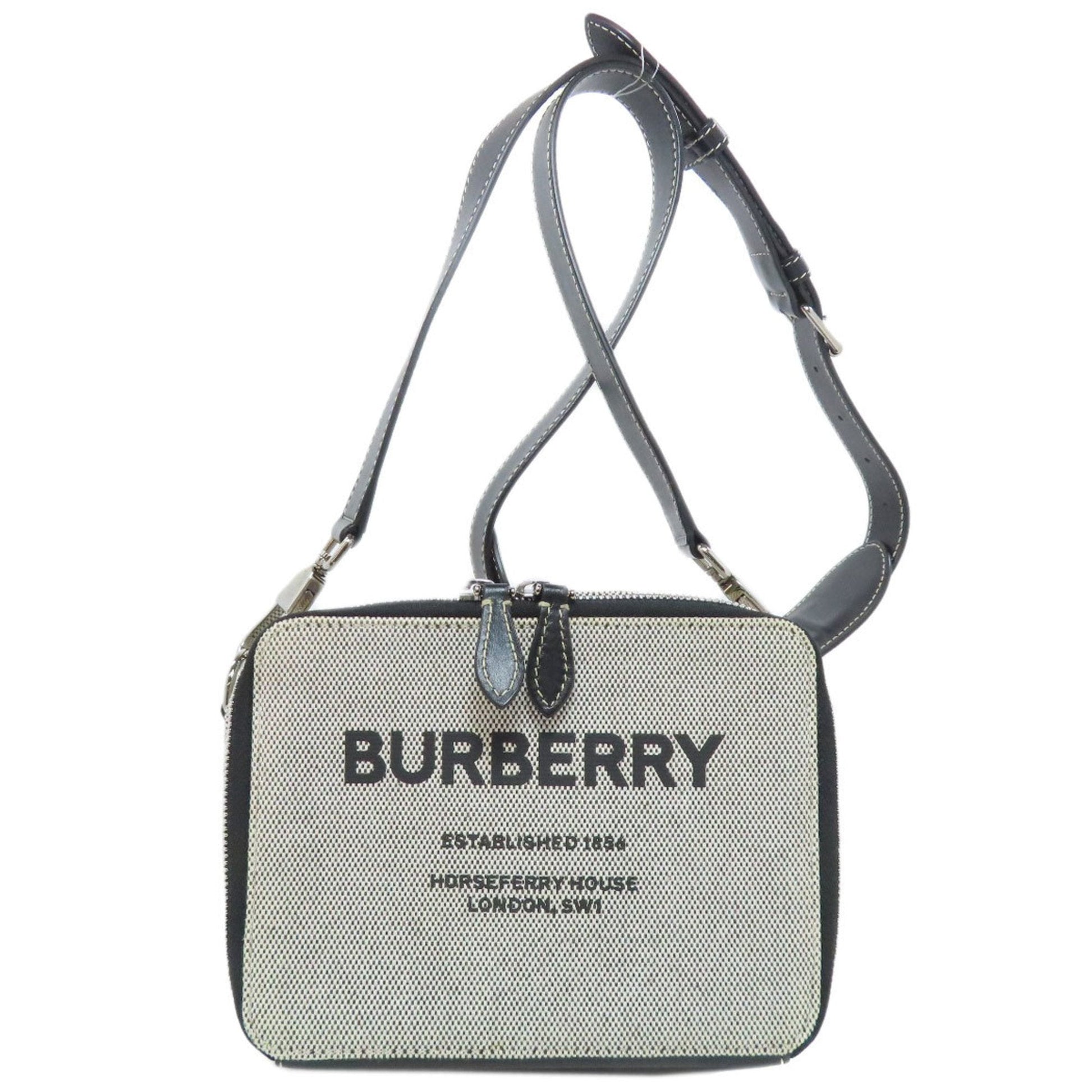Burberry Shoulder Bag Canvas Black