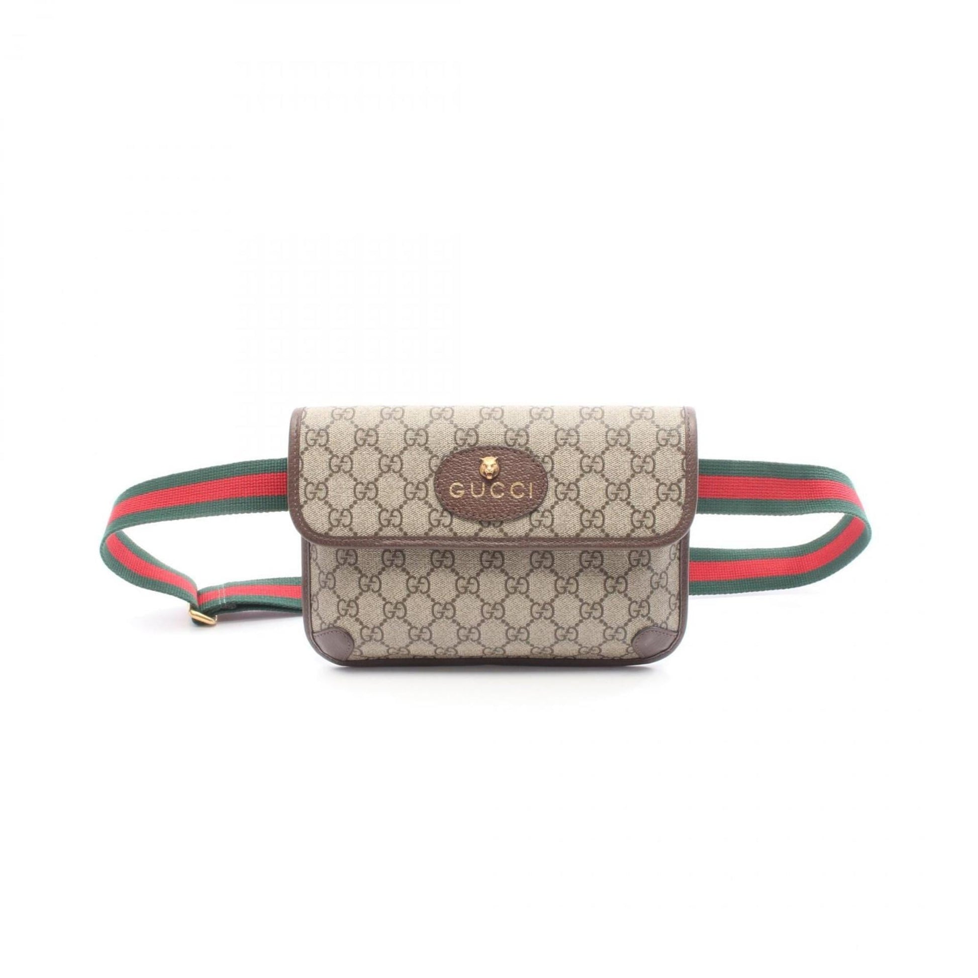 Gucci Beige Brown Pvc Coated Canvas Leather Fanny Pack