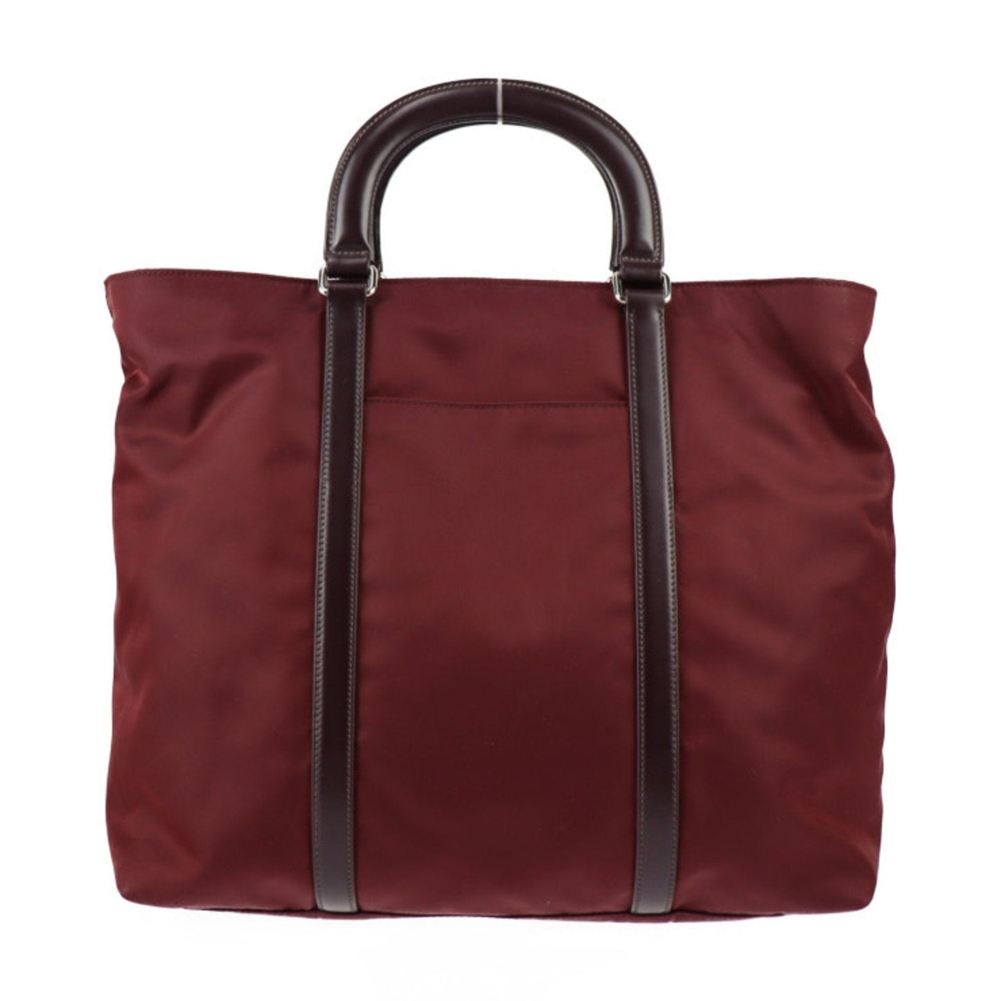 Prada Tote Bag Granato Garnet Bordeaux 2Way Shoulder Triangle Leather Nylon Logo Shoulder Bag