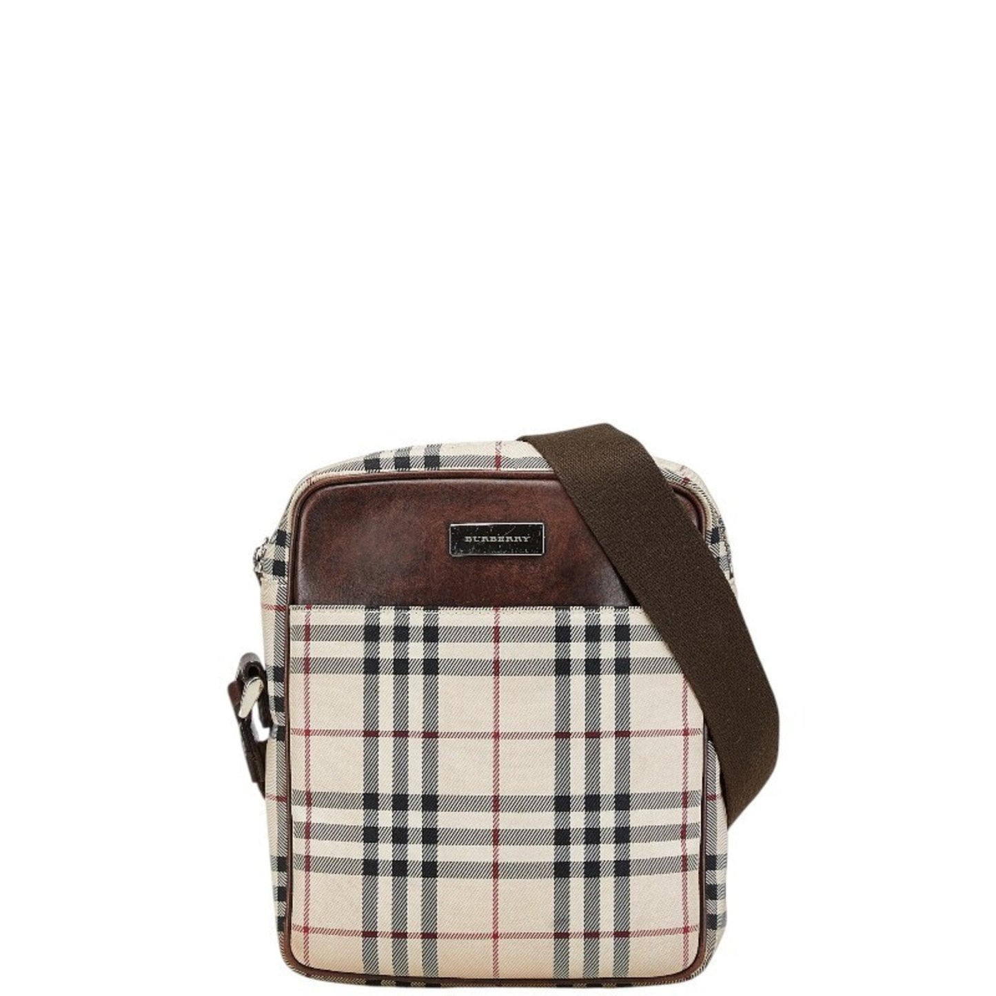 Burberry Shoulder Bag Leather Canvas Brown Shoulder Bag 7
