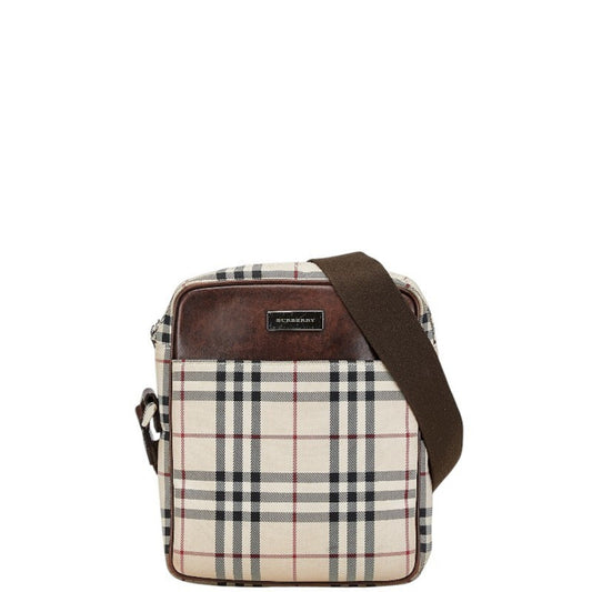 Burberry Shoulder Bag Leather Canvas Brown Shoulder Bag 7