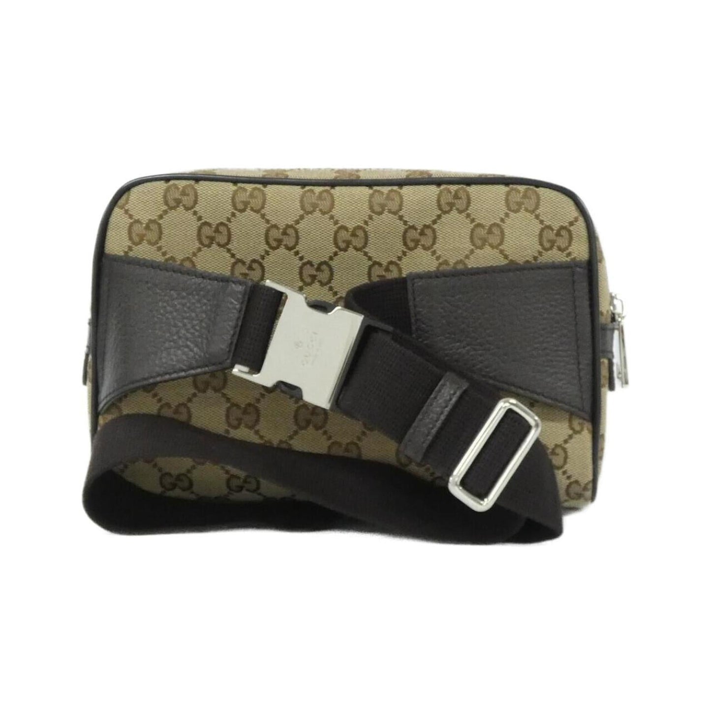 Gucci Beige Brown Gg Canvas Leather Fanny Pack