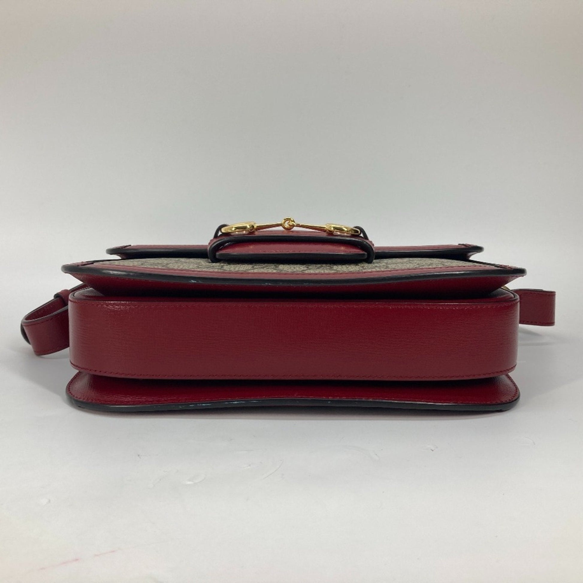 Gucci Beige Red Color Gg Supreme Leather Shoulder Bag