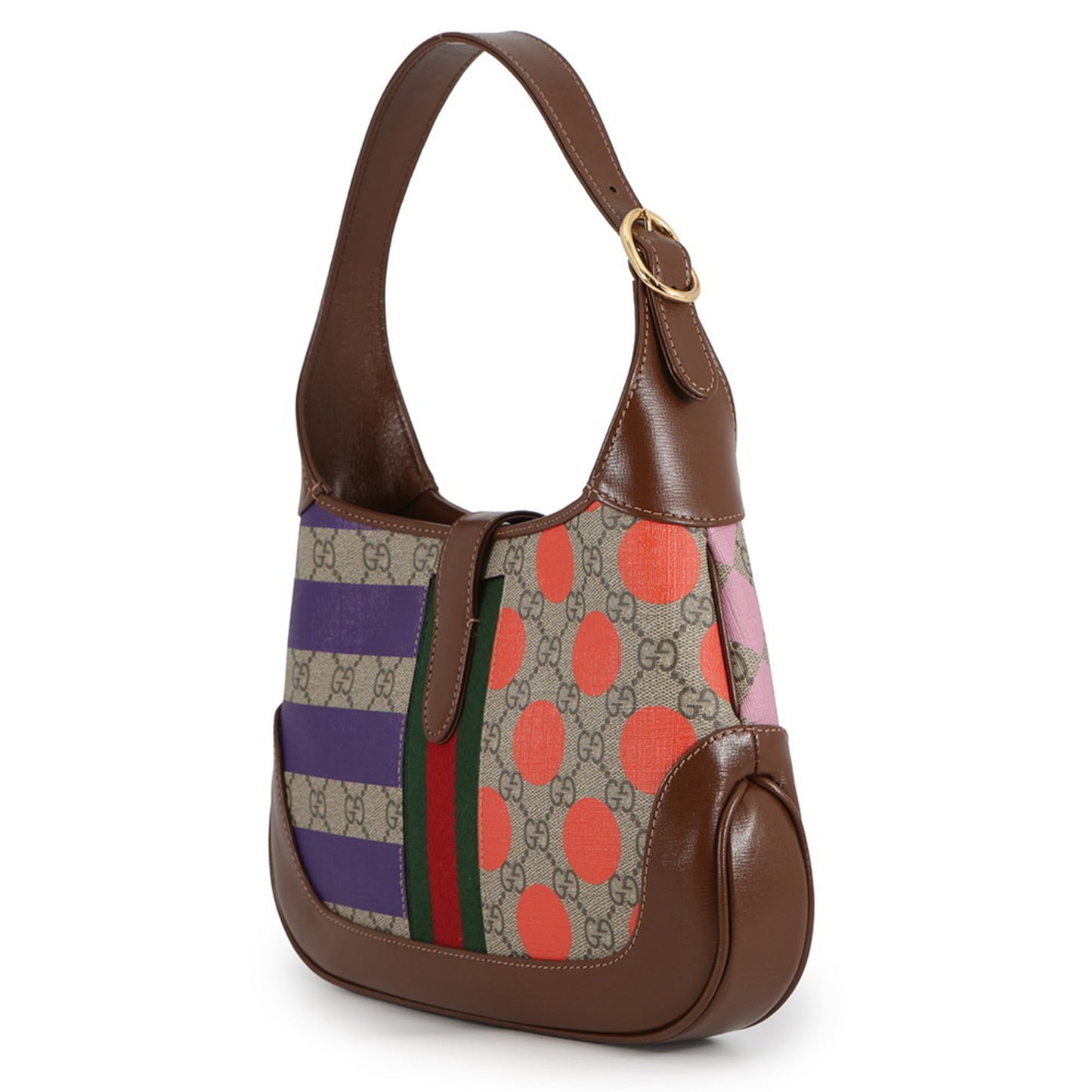Gucci Beige Brown Multi-Color Gg Supreme Leather Shoulder Bag
