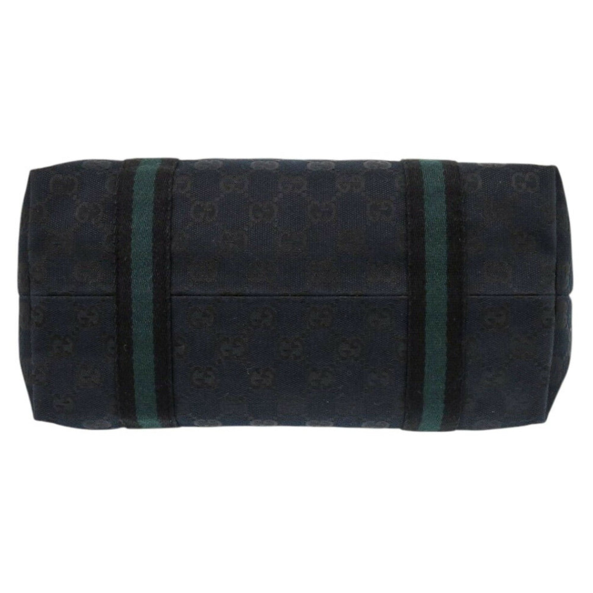 Gucci Black Green Canvas Tote Bag