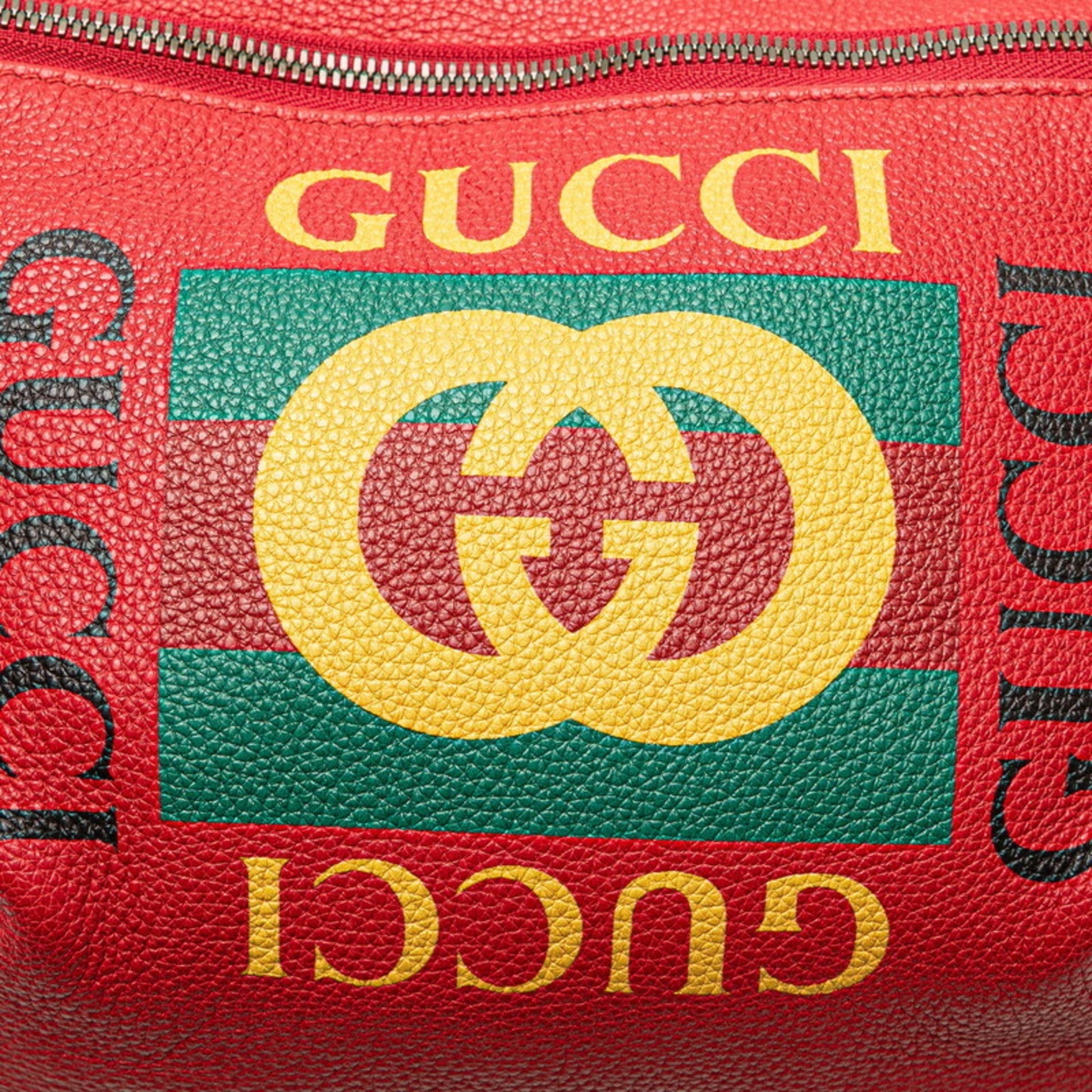 Gucci Sherry Line Red Color Leather Fanny Pack