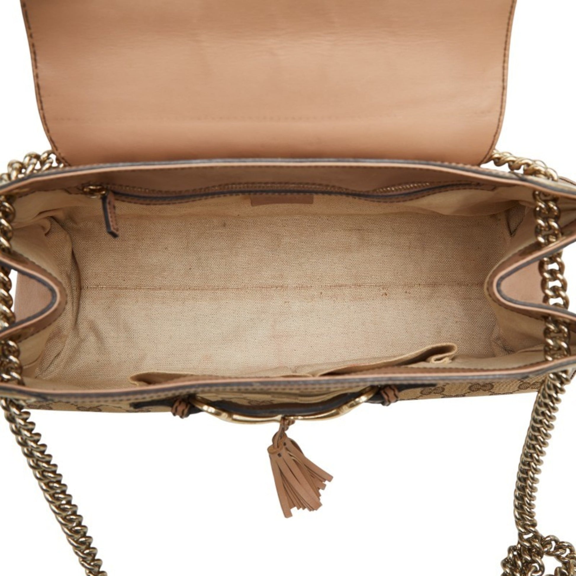 Gucci Gg Canvas Beige Pink Gg Canvas Leather Shoulder Bag