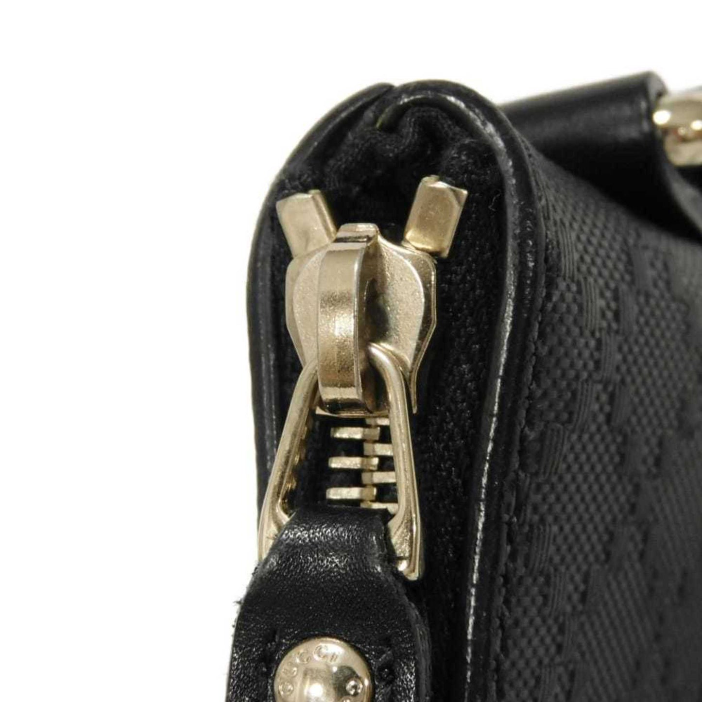 Gucci Diamante Black Leather Messenger Bag Shoulder Bag