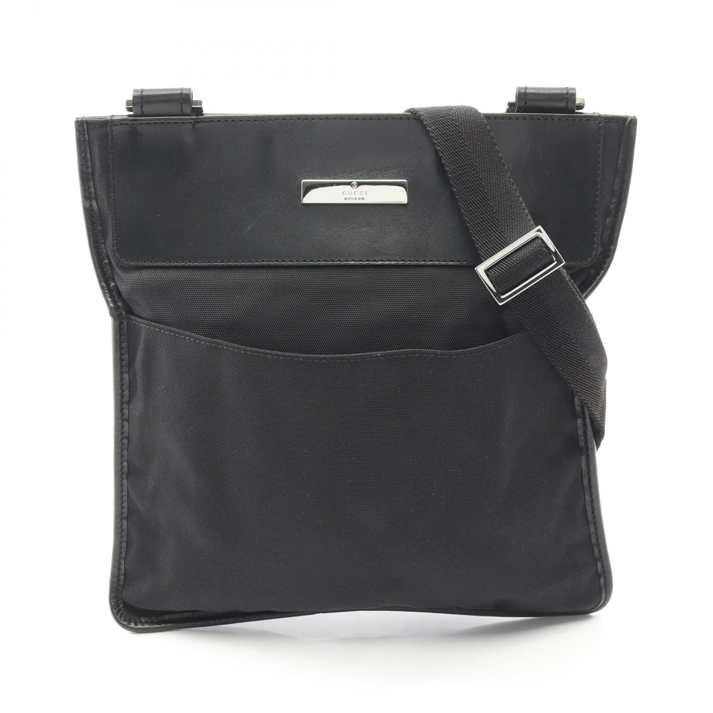 Gucci Black Canvas Leather Shoulder Bag