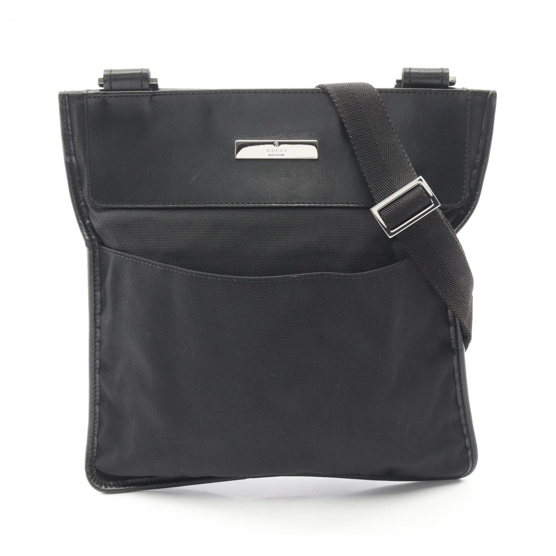 Gucci Black Canvas Leather Shoulder Bag