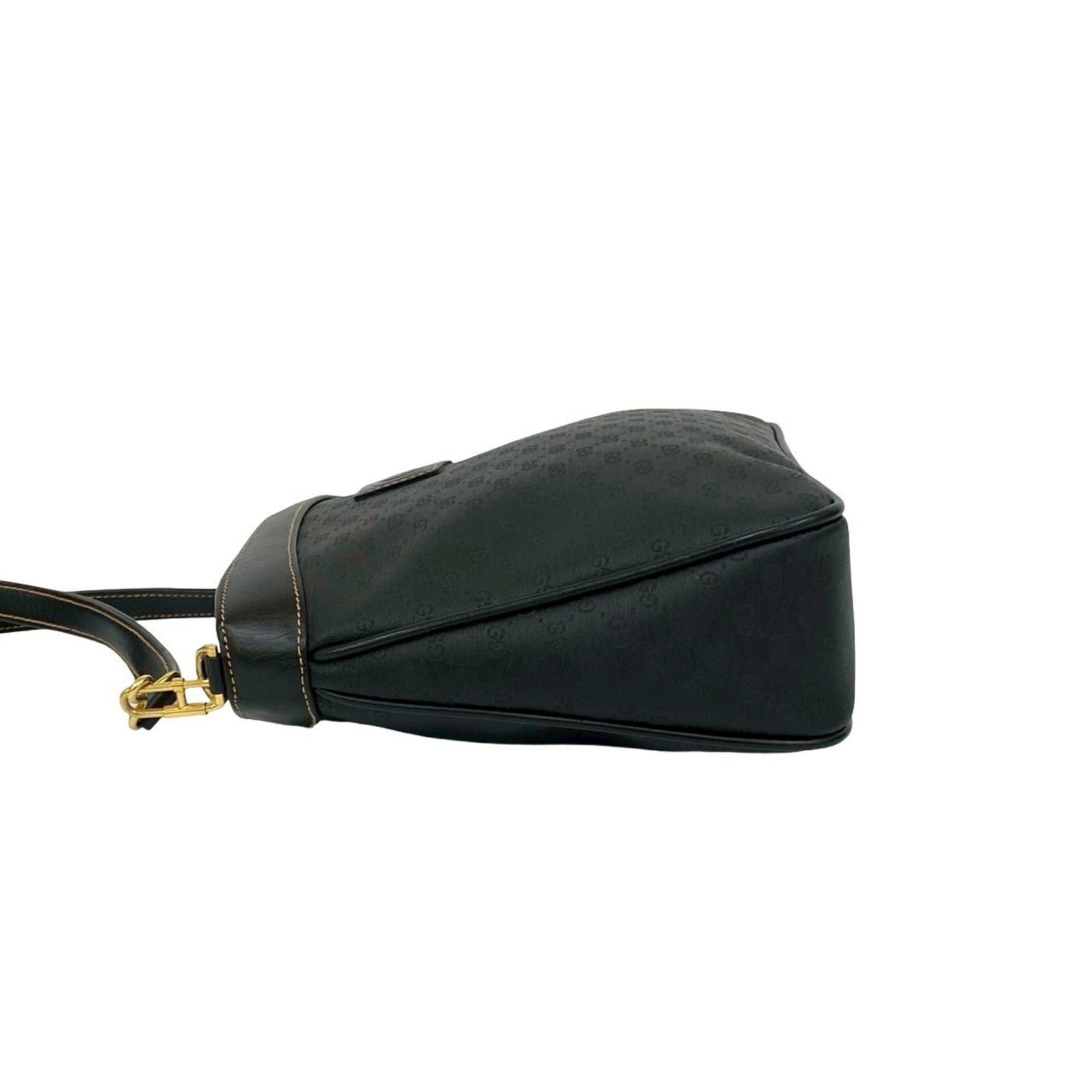 Gucci Black Leather Pvc Pochette Shoulder Bag