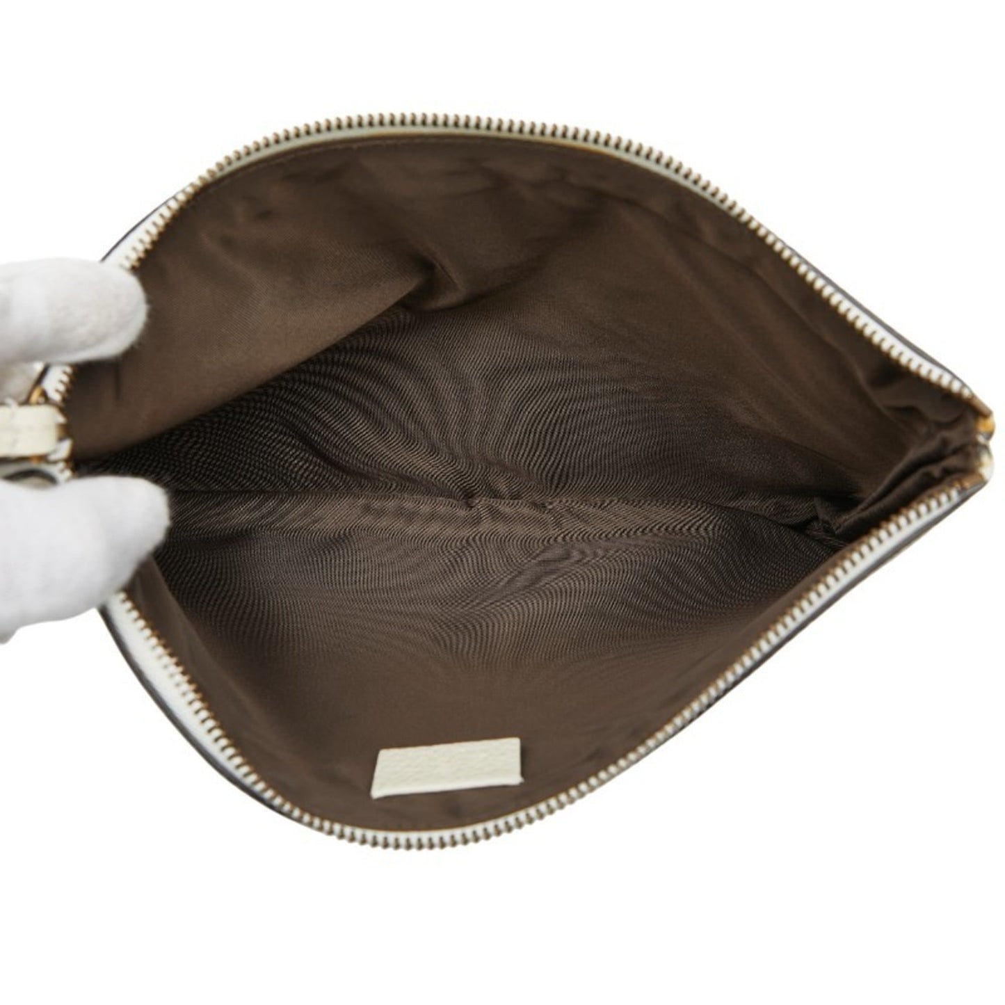 Gucci Ivory White Leather Clutch Bag