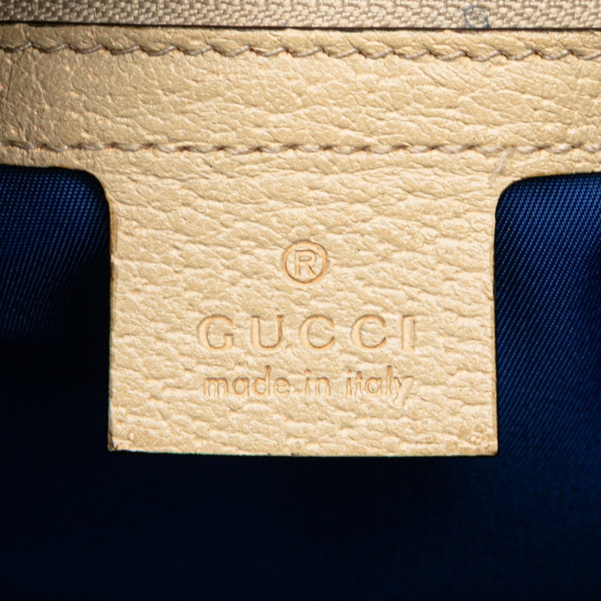 Gucci Beige Blue Nylon Leather Fanny Pack