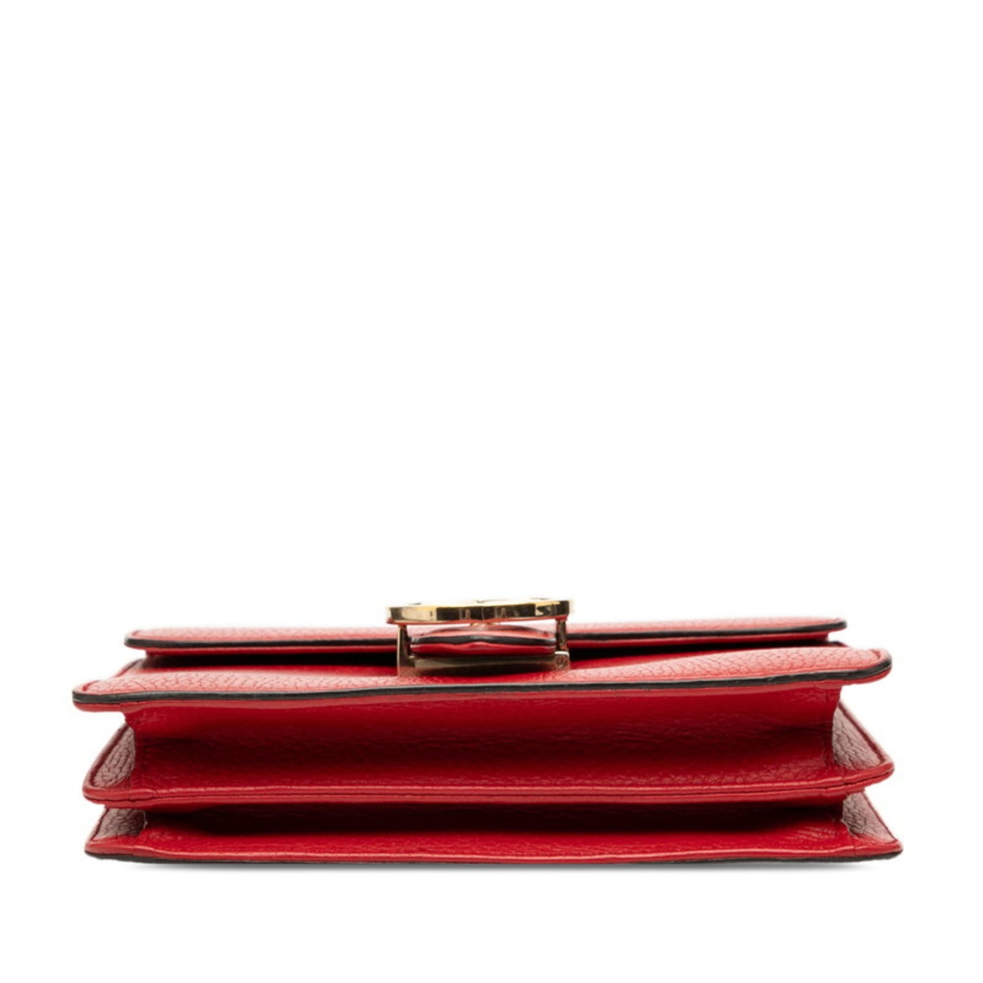 Gucci Red Color Leather Shoulder Bag