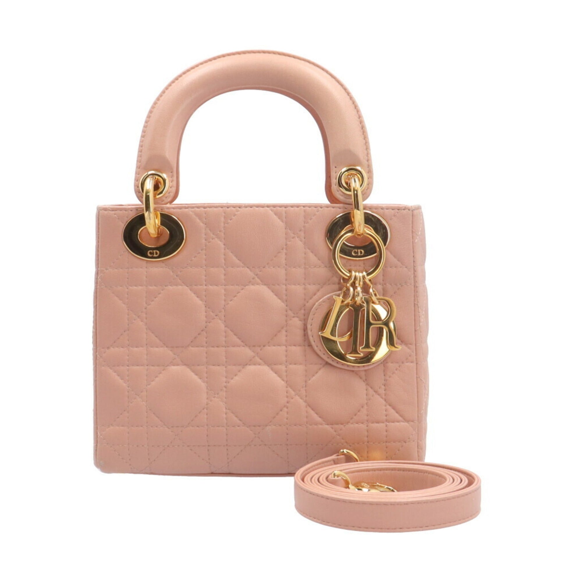 Dior Handbag Christian Shoulder Bag 3 Leather Pink