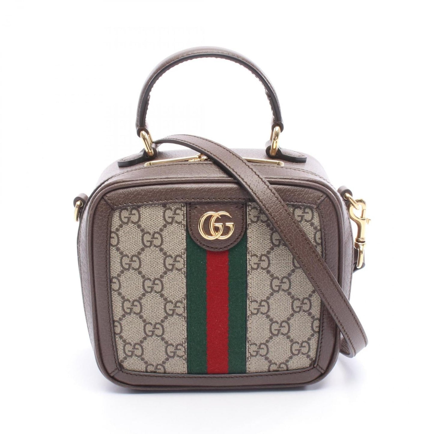 Gucci Beige Brown Multi-Color Coated Canvas Leather Handbag