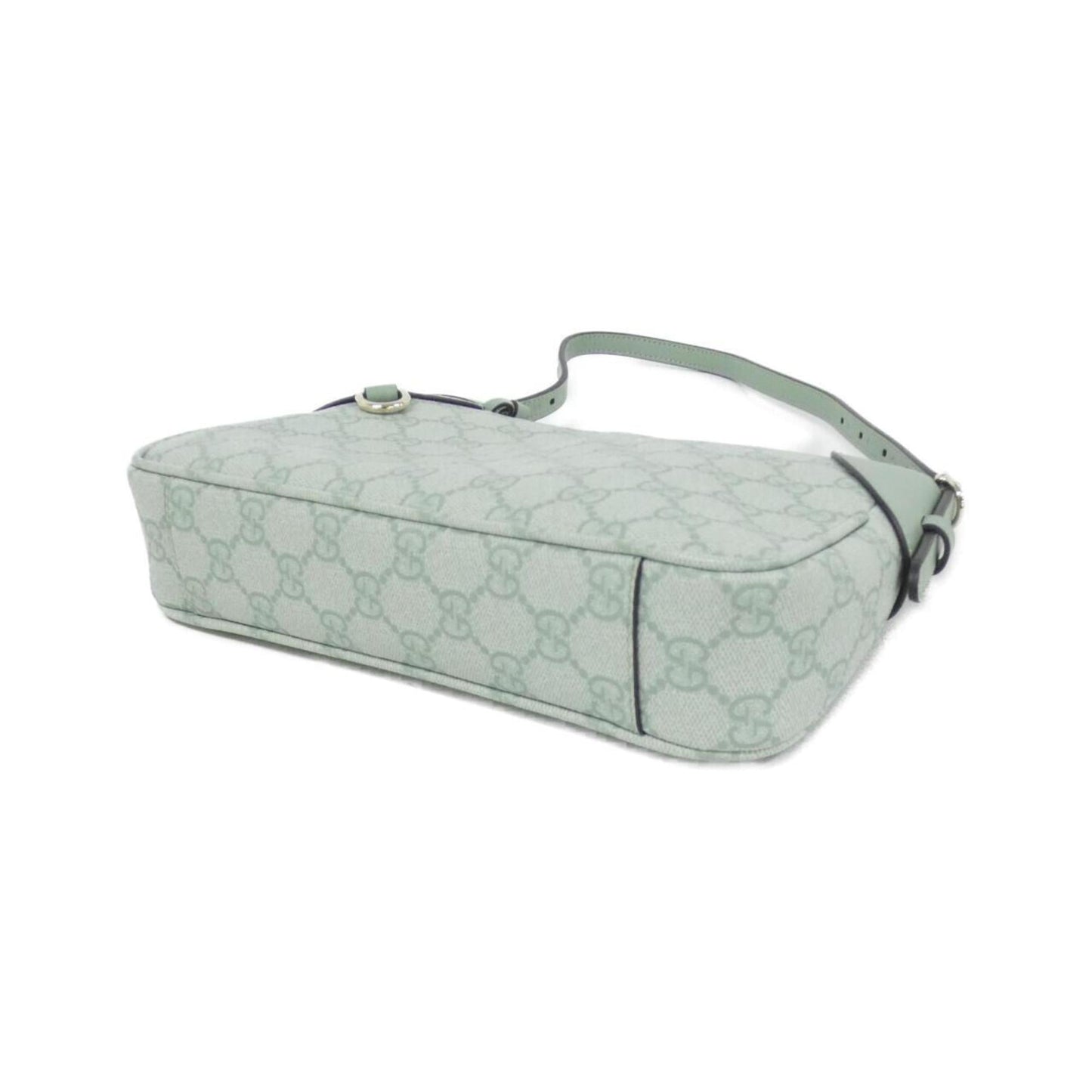 Gucci Green Light Green Coated Canvas Leather Shoulder Bag