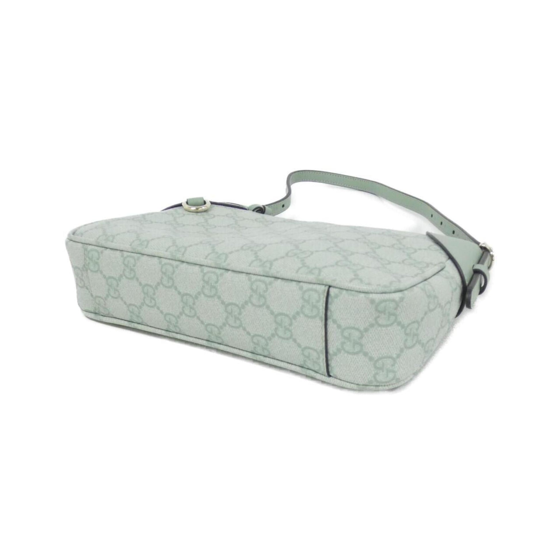 Gucci Green Light Green Coated Canvas Leather Shoulder Bag