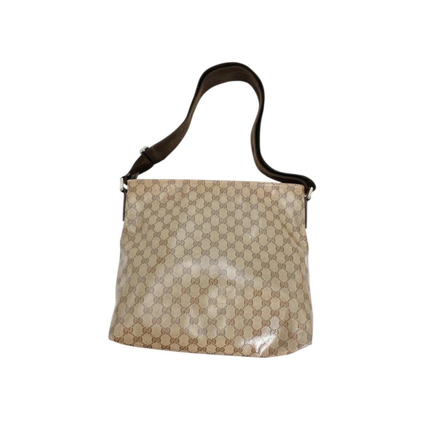 Gucci Brown Coated Canvas Pvc Shoulder Bag