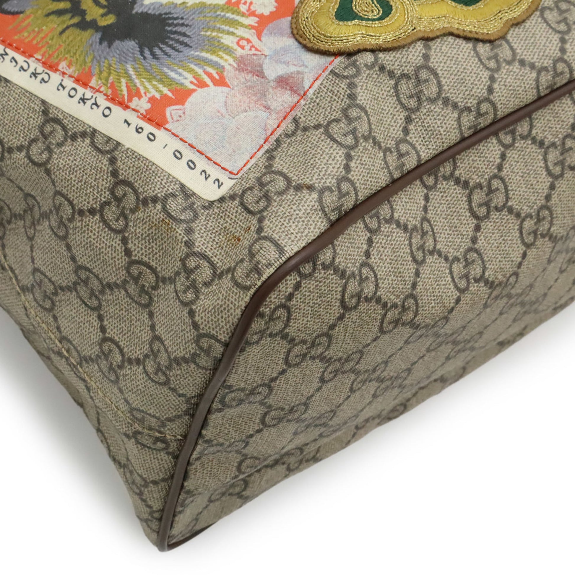 Gucci Beige Beige Brown Brown Multi-Color Gg Supreme Canvas Pvc Leather Shoulder Bag Tote Bag
