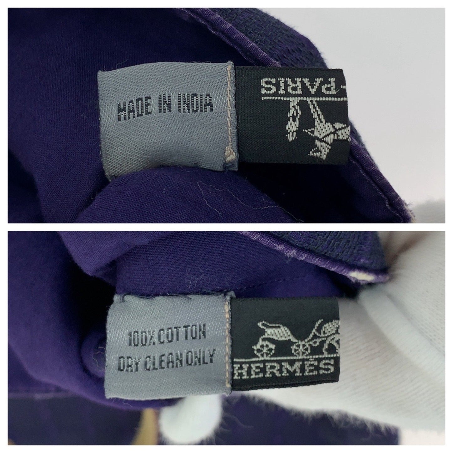 Hermes Handbag Tote Bag Leather Canvas Purple