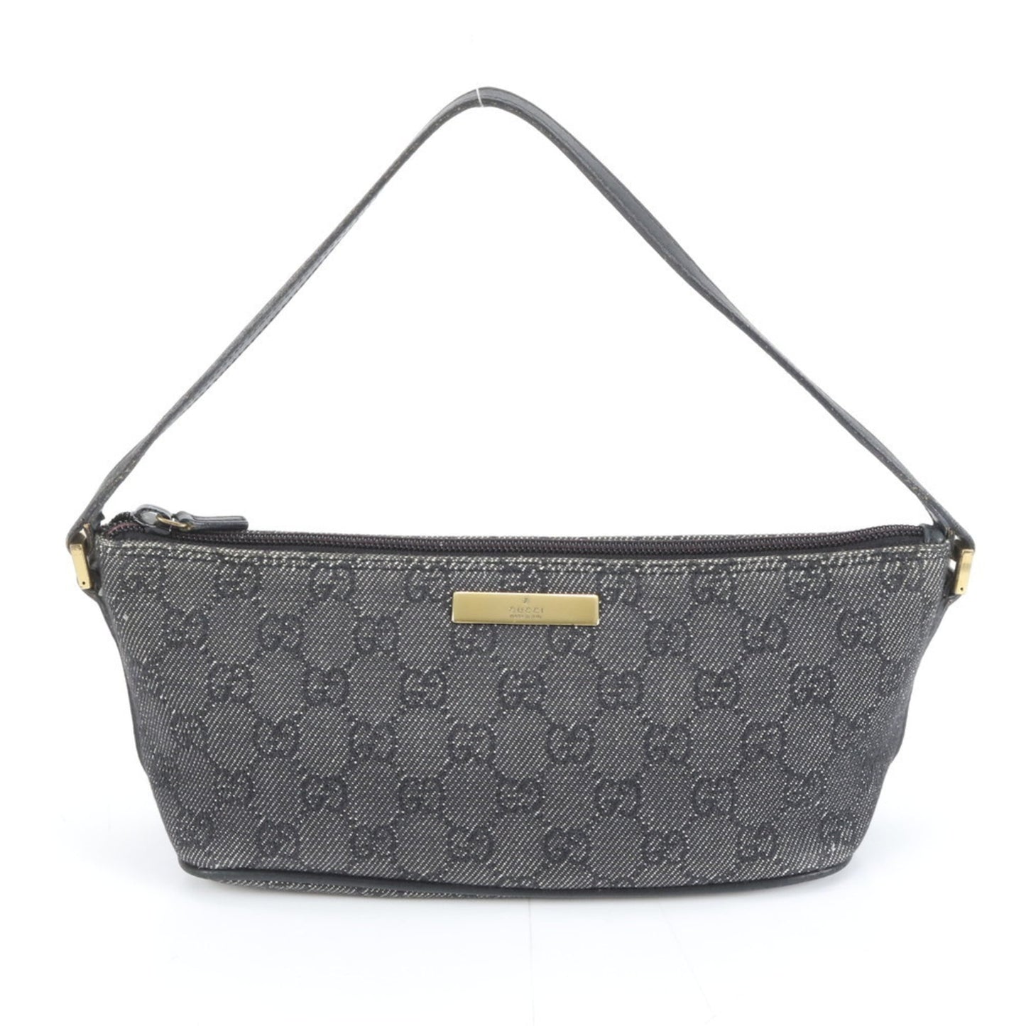 Gucci Black Leather Canvas Pouch Shoulder Bag