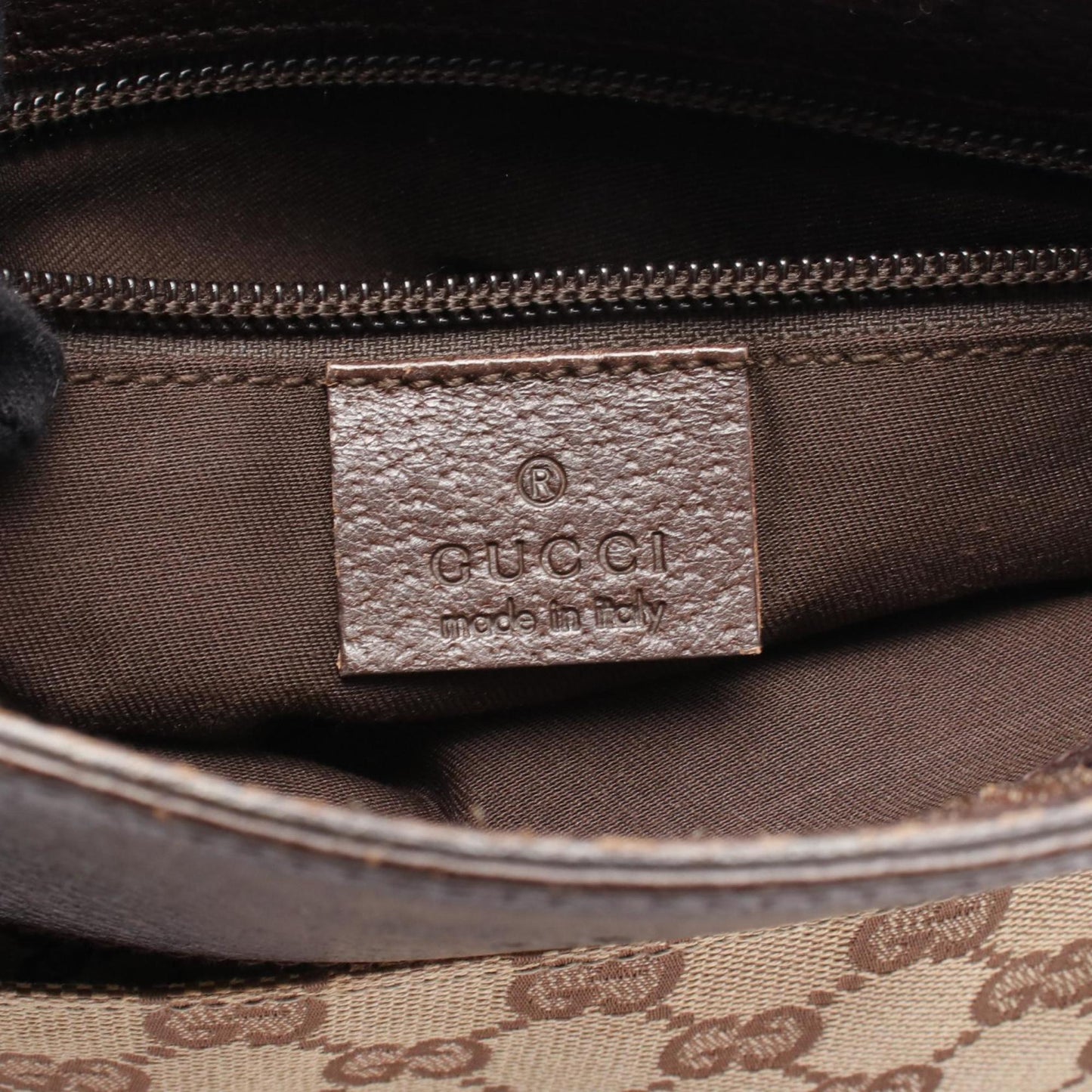 Gucci Beige Brown Gg Canvas Leather Shoulder Bag