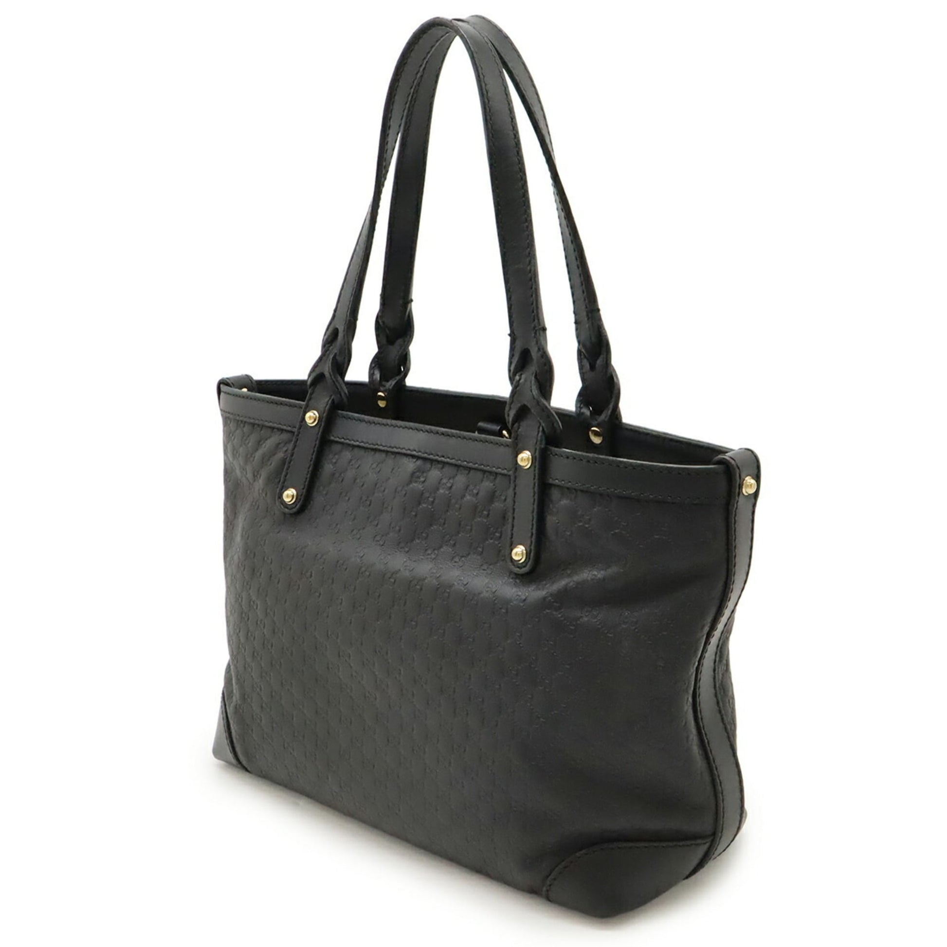 Gucci Black Leather Handbag Tote Bag