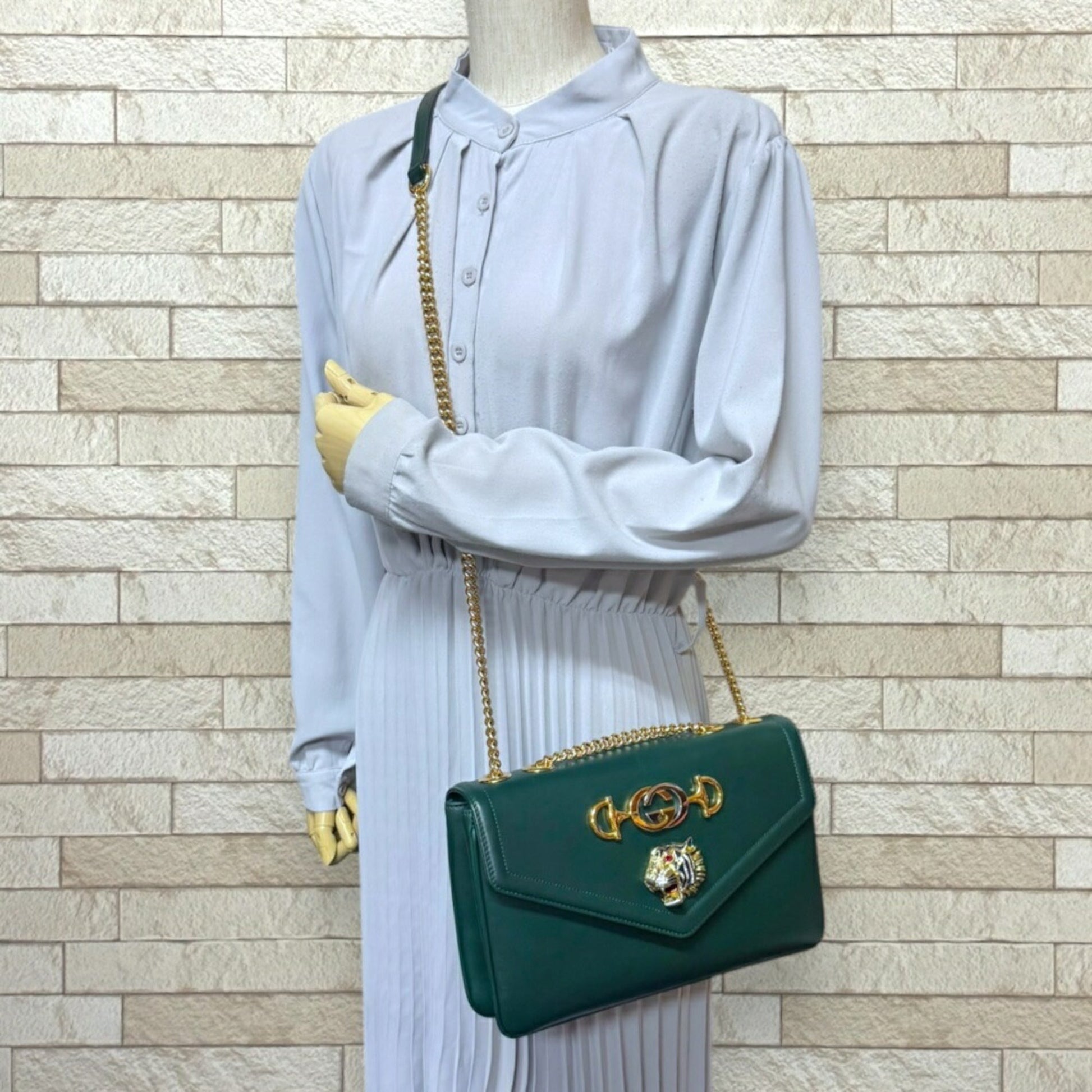 Gucci Green Leather Shoulder Bag