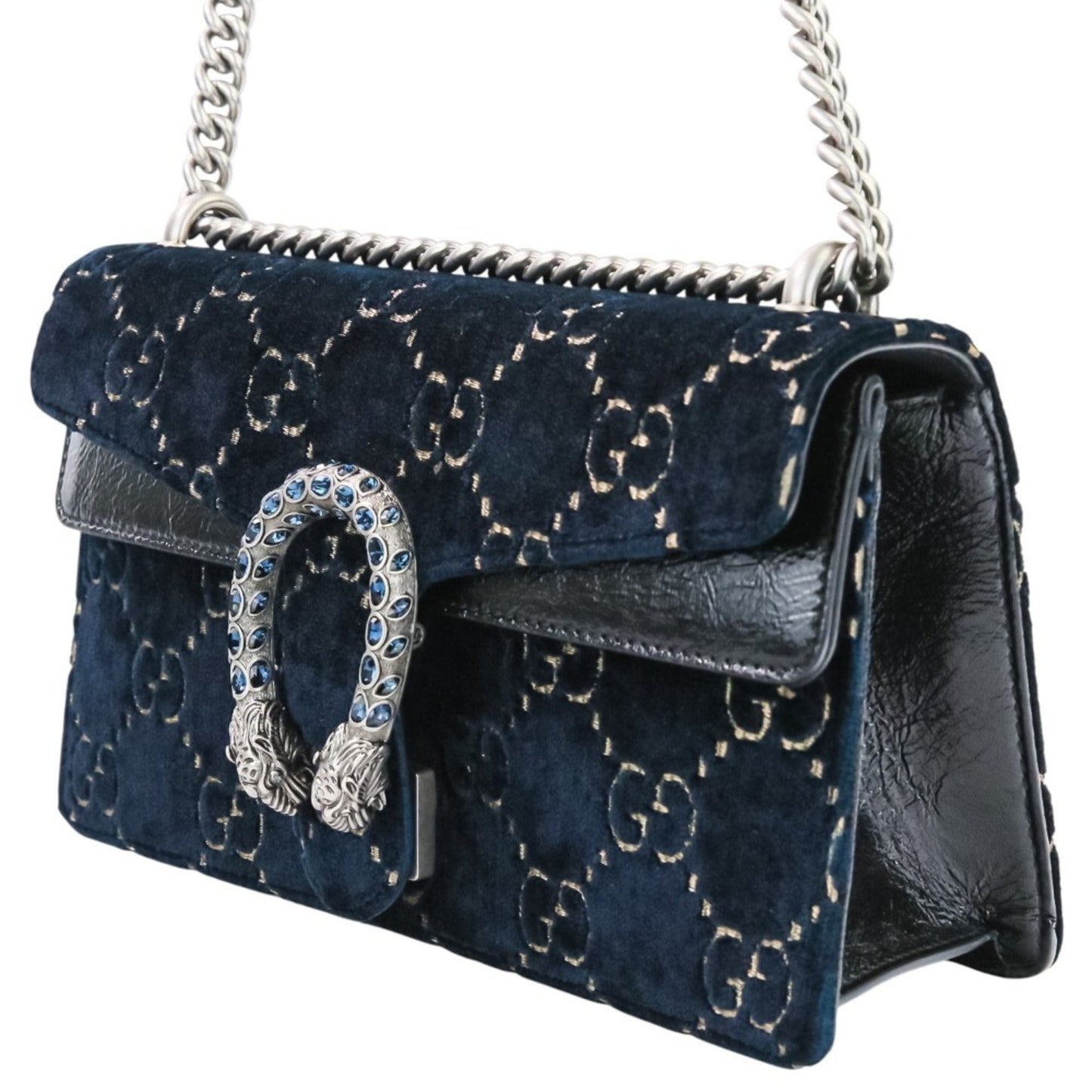 Gucci Navy Velvet Shoulder Bag