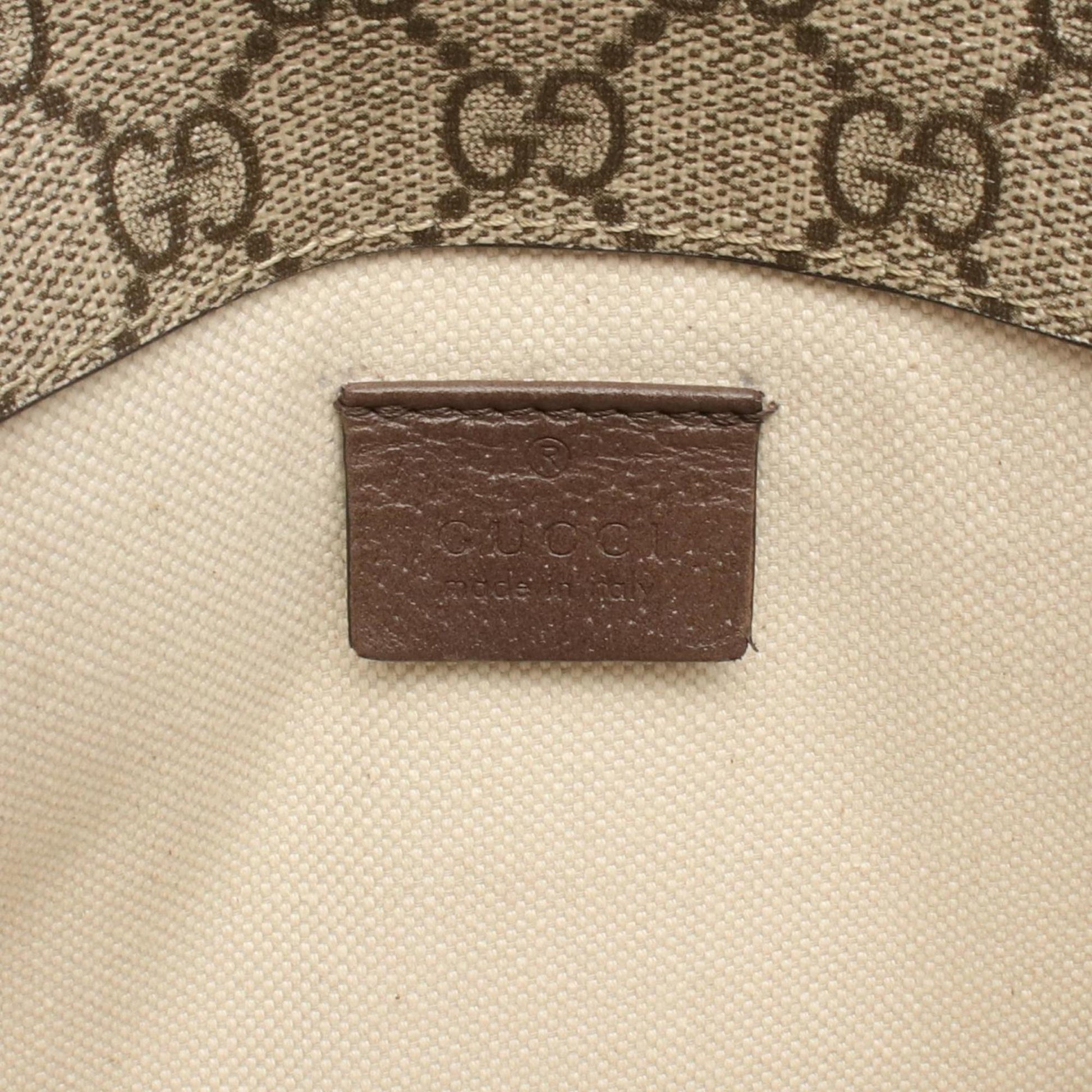 Gucci Beige Brown Pvc Coated Canvas Leather Fanny Pack