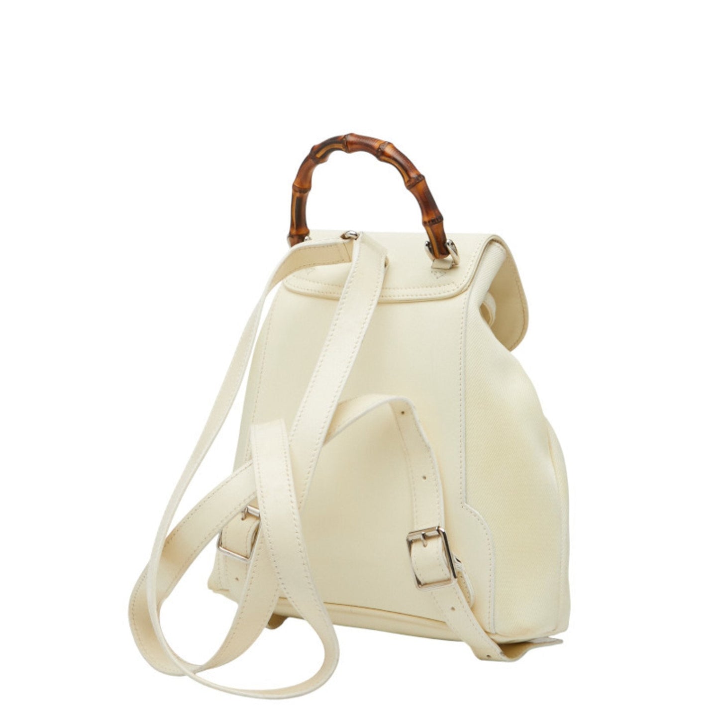 Gucci White Nylon Leather Backpack
