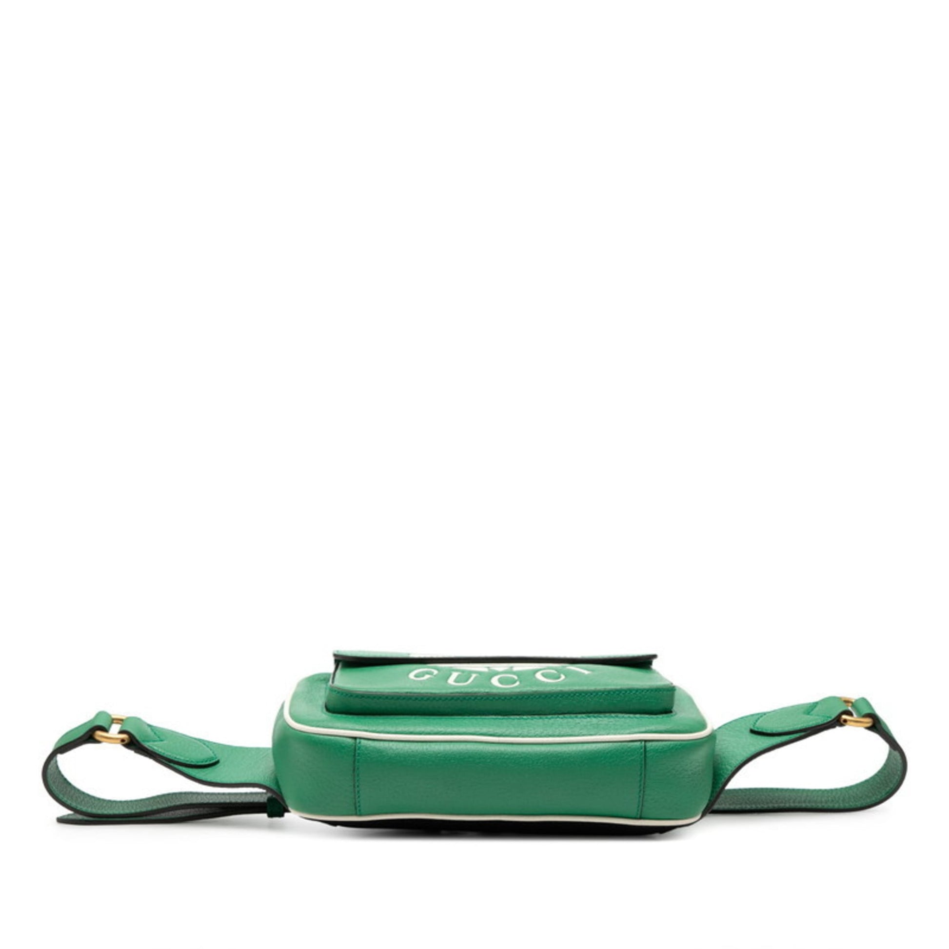 Gucci Green White Leather Sling Bag
