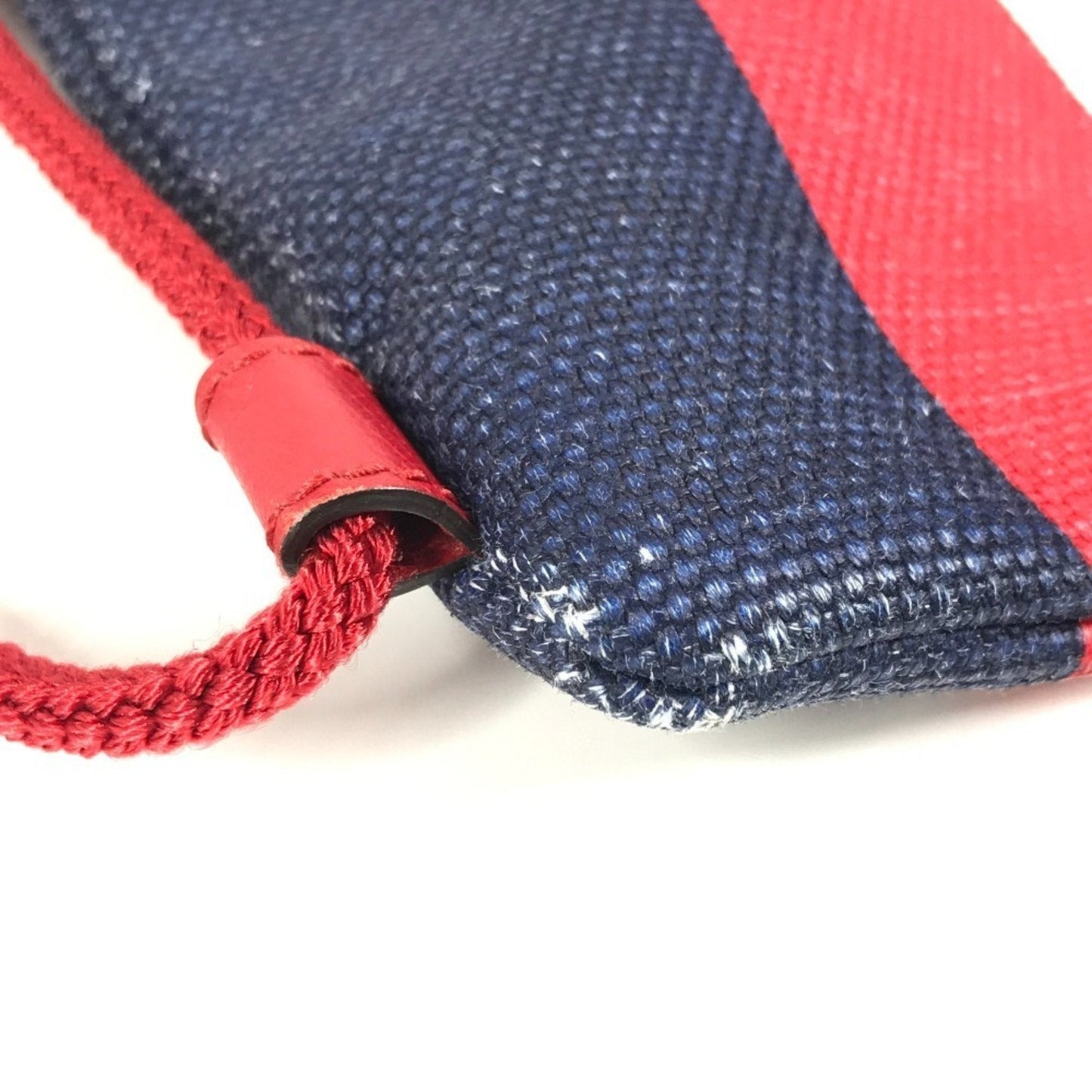 Gucci Navy Red Color White Leather Canvas Backpack Handbag Tote Bag