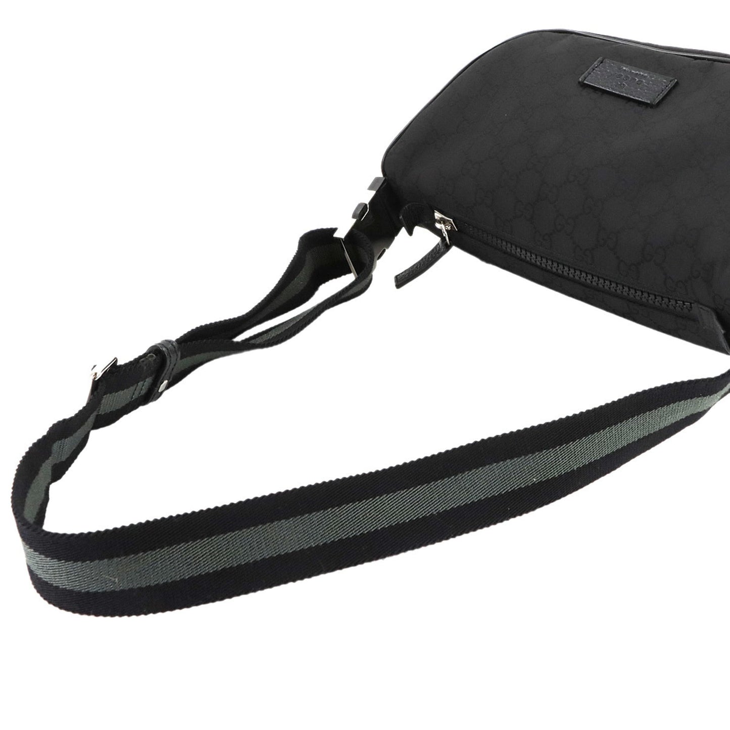 Gucci Black Nylon Leather Fanny Pack Sling Bag