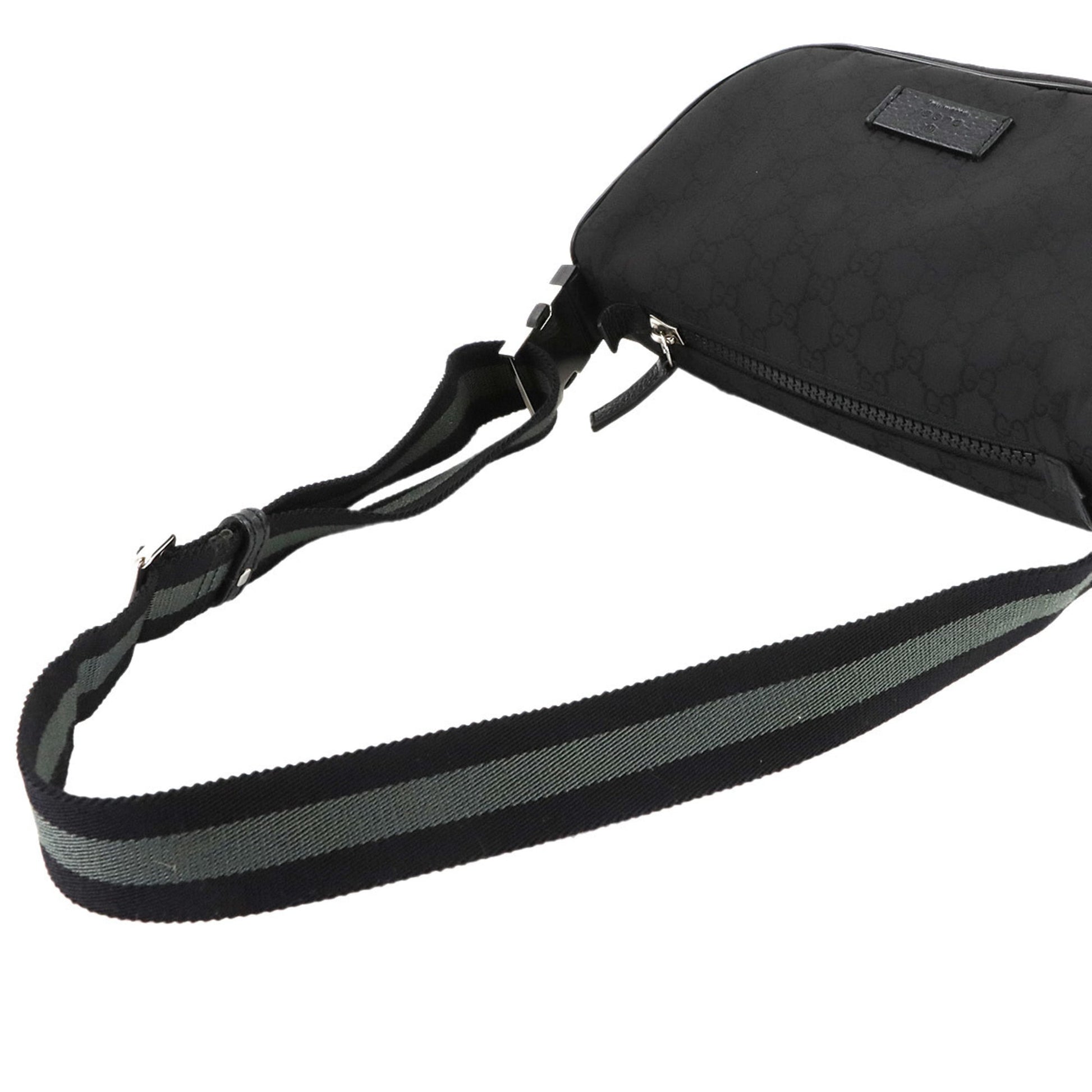 Gucci Black Nylon Leather Fanny Pack Sling Bag