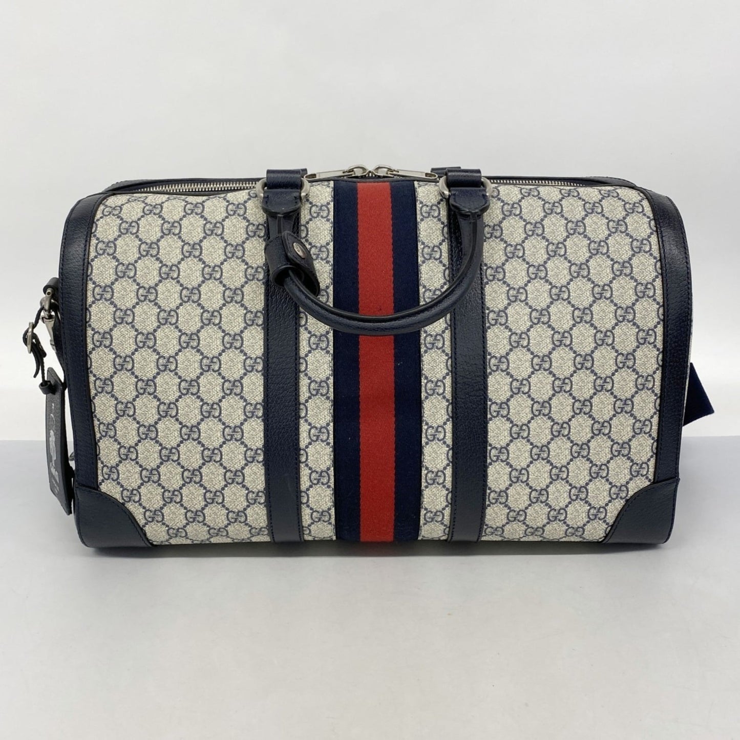 Gucci Navy Pvc Boston Bag