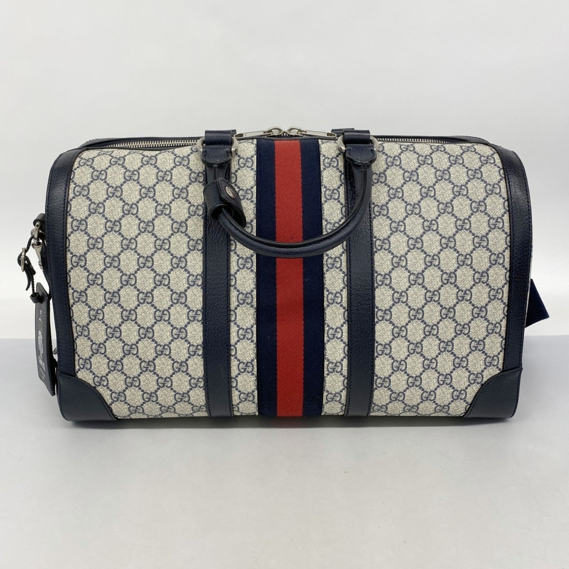 Gucci Navy Pvc Boston Bag